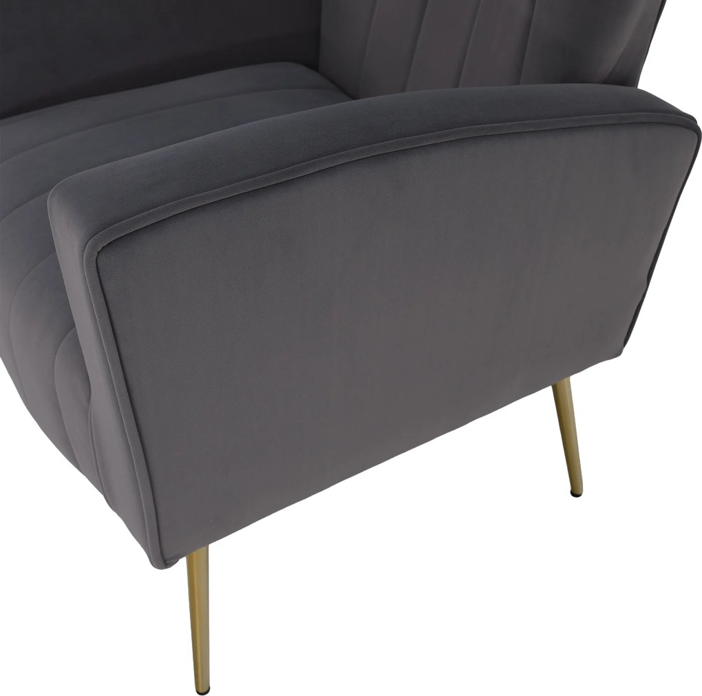 Relaxfotel, szürke Velvet szövet, BARET