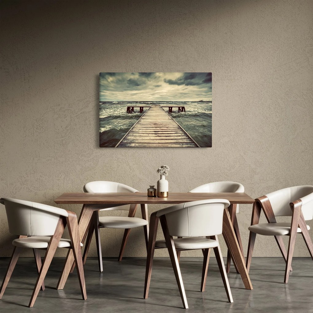Egy fából készült móló képe a tengeren (90x60 cm)