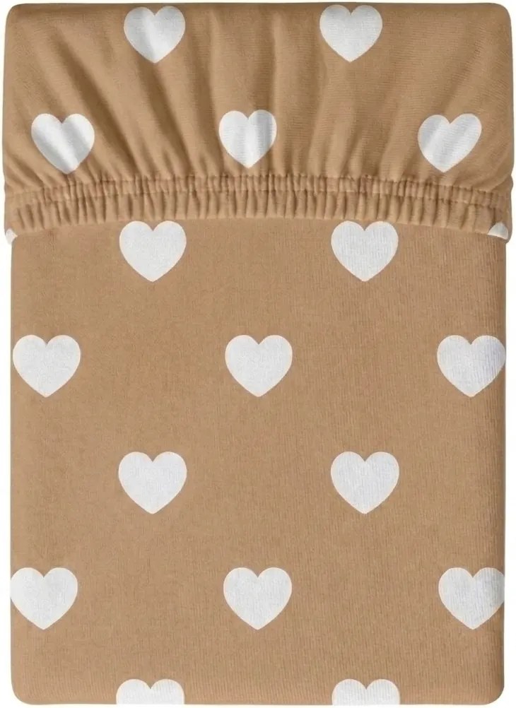 Mikroszálas lepedő CARAMHEART barna 90x200 cm