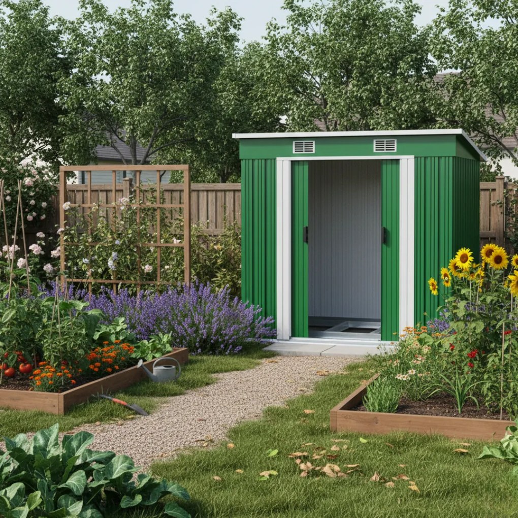 Kerti szerszámosház L, zöld Gardebruk