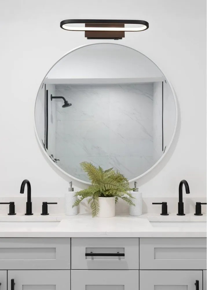 Matt fekete LED fali lámpa (hosszúság 40 cm) Gianni – Trio