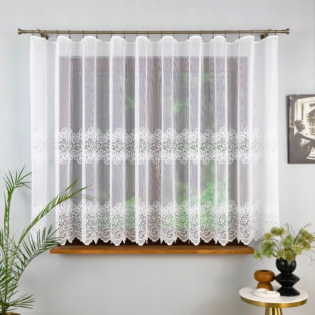 Kész Függöny Világos Csíkos Mintával, Jacquard 200x140