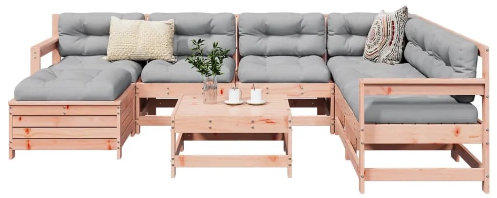 vidaXL 8 részes tömör duglászfenyő kerti kanapészett