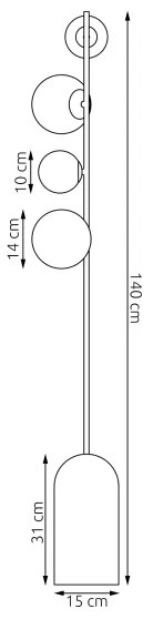 Állólámpa ETNO 4xG9/8W/230V fekete