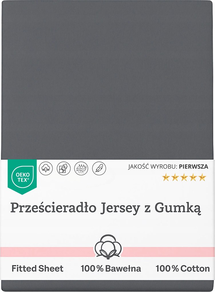 Pamut lepedő gumis 180x200 +25cm Jersey Puha Tiszta Pamut