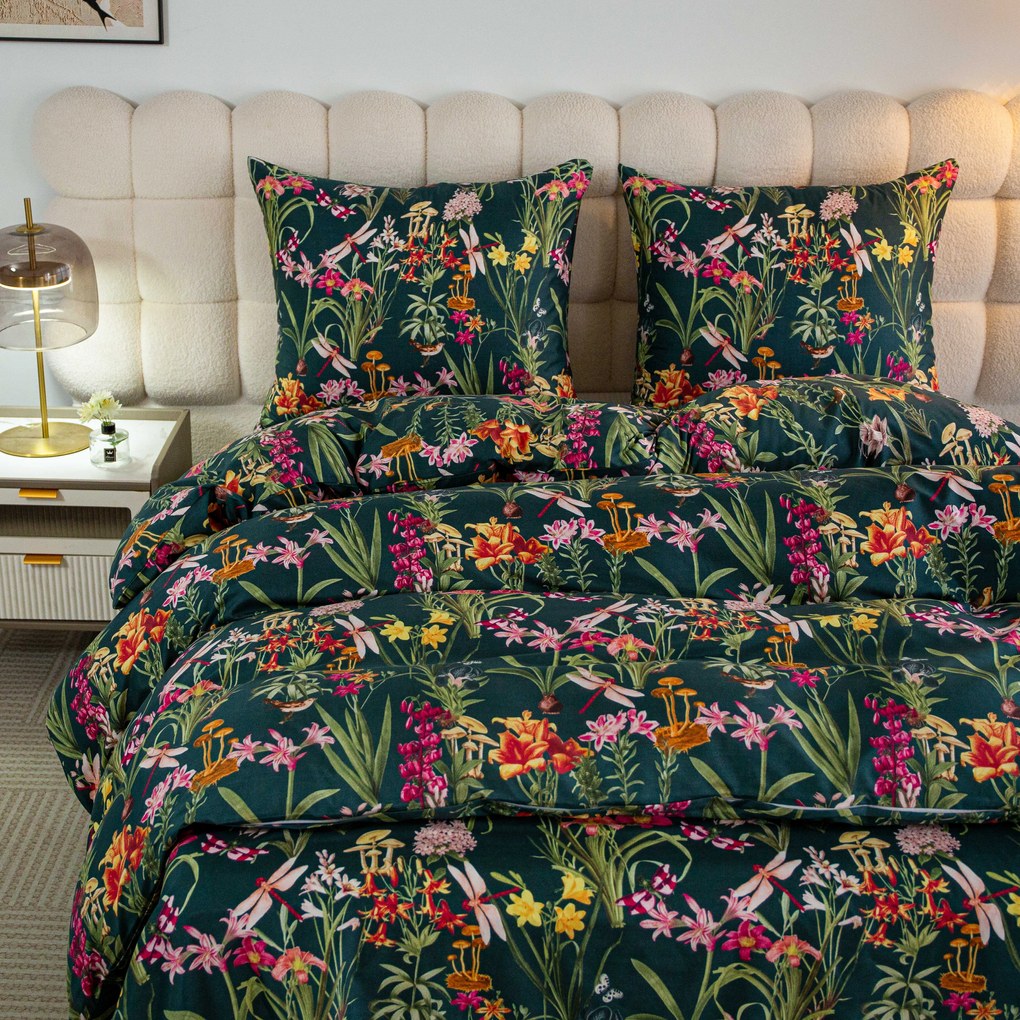 Mikroszálas ágynemű MYSTIC GARDEN sötétzöld Ágyneműhuzat mérete: 70 x 90 cm | 140 x 220 cm