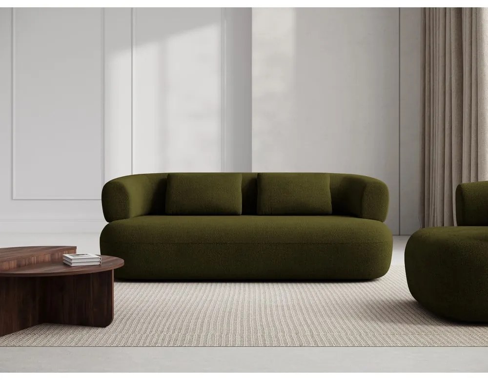 Zöld buklé kanapé 178 cm Jenny – Micadoni Home