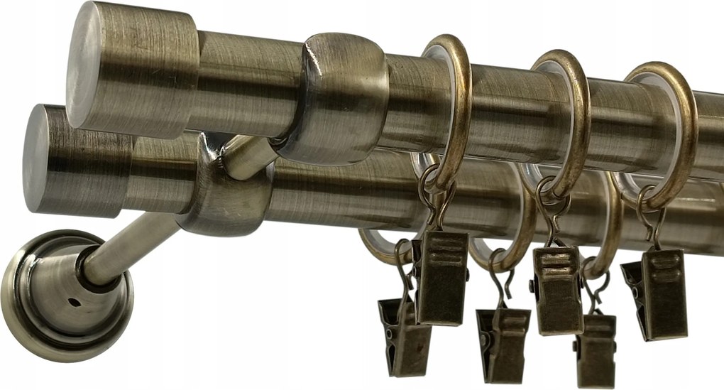 Dupla Függönykarnis Luna Arany Antik Ø19+19mm 140cm