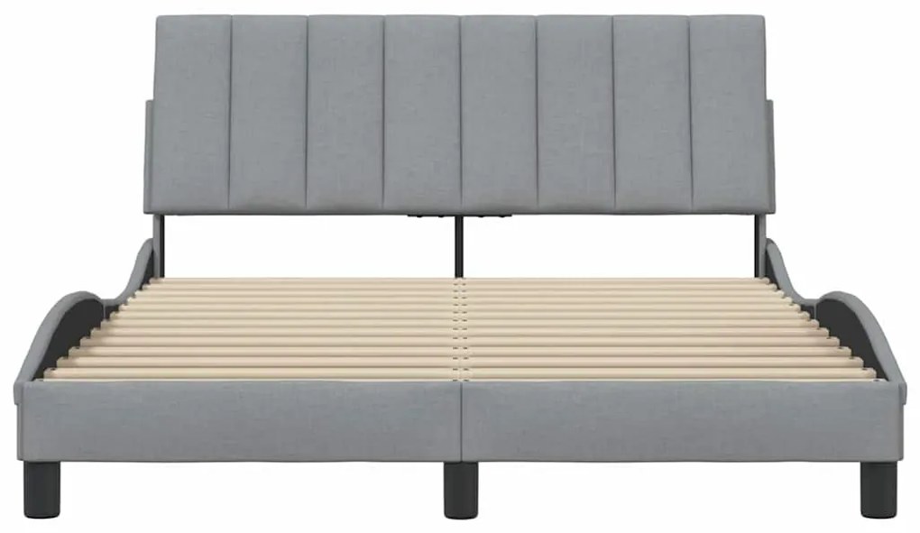 világosszürke szövet ágykeret matrac nélkül Hanko 140 x 190 cm