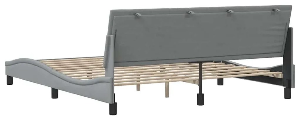 világosszürke szövet ágykeret matrac nélkül Hanko 180 x 200 cm