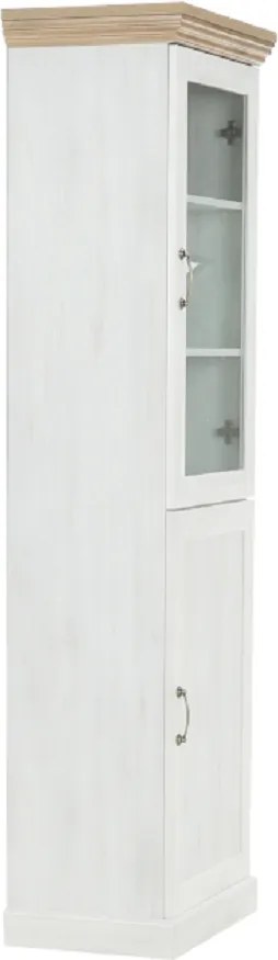 vitrines szekrény, északi sosna/vadtölgy, ROYAL W1D
