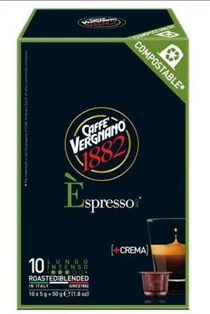 Kávékapszula, Nespresso&amp;reg; kompatibilis, 10 db, CAFFÉ VERGNANO Espresso Intenso (KHK1109)