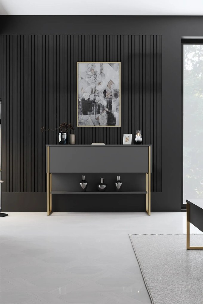 Komód Luxe - Gold, Anthracite