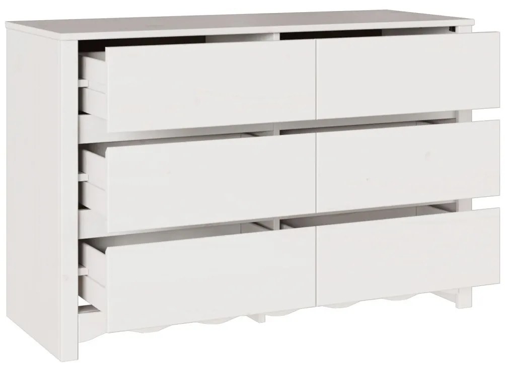 Fiókos szekrény &quot;&quot;DRAMMEN&quot;&quot; Fehér 111x43x73,5 cm Tömbfa