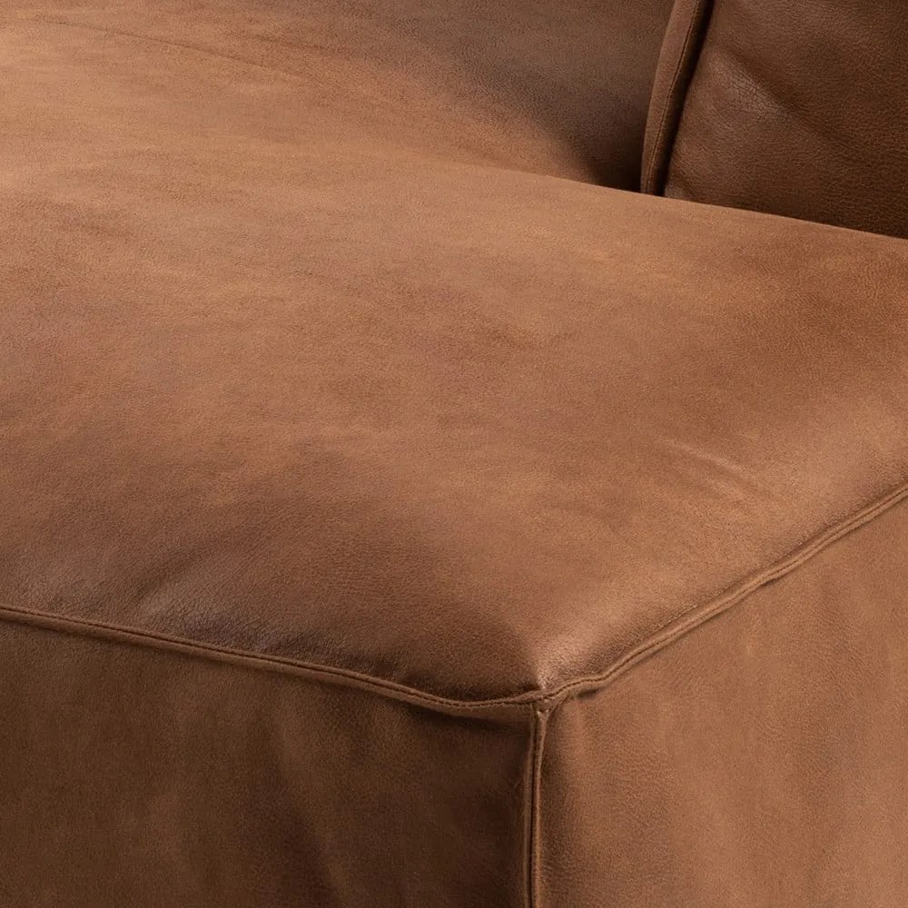 Konyakbarna bőrutánzat kanapé 208 cm Fairfield Kentucky – Bonami Selection