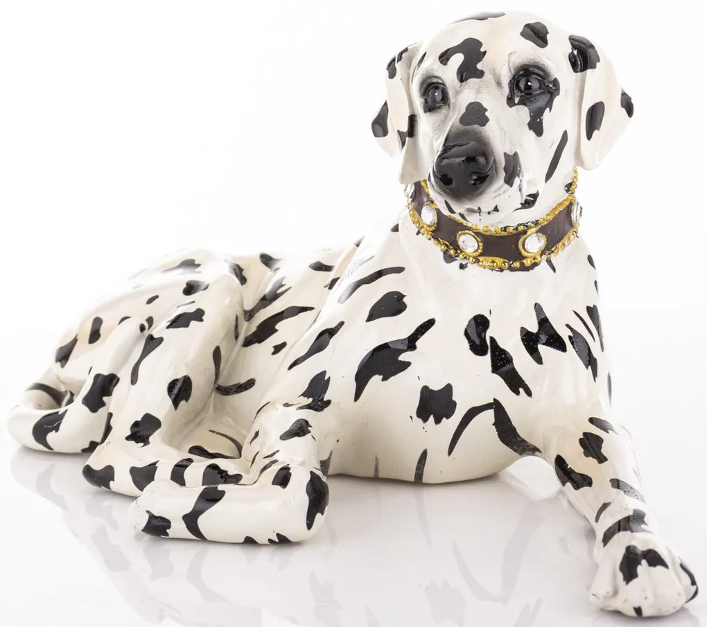Figura Dalmata Műanyag Fekete, Fehér 14x31x15cm