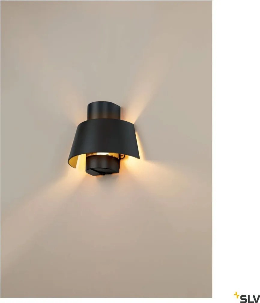 SLV 1007585 PHOTONI Modern Kültéri Fali Lámpa Fekete E27 IP55