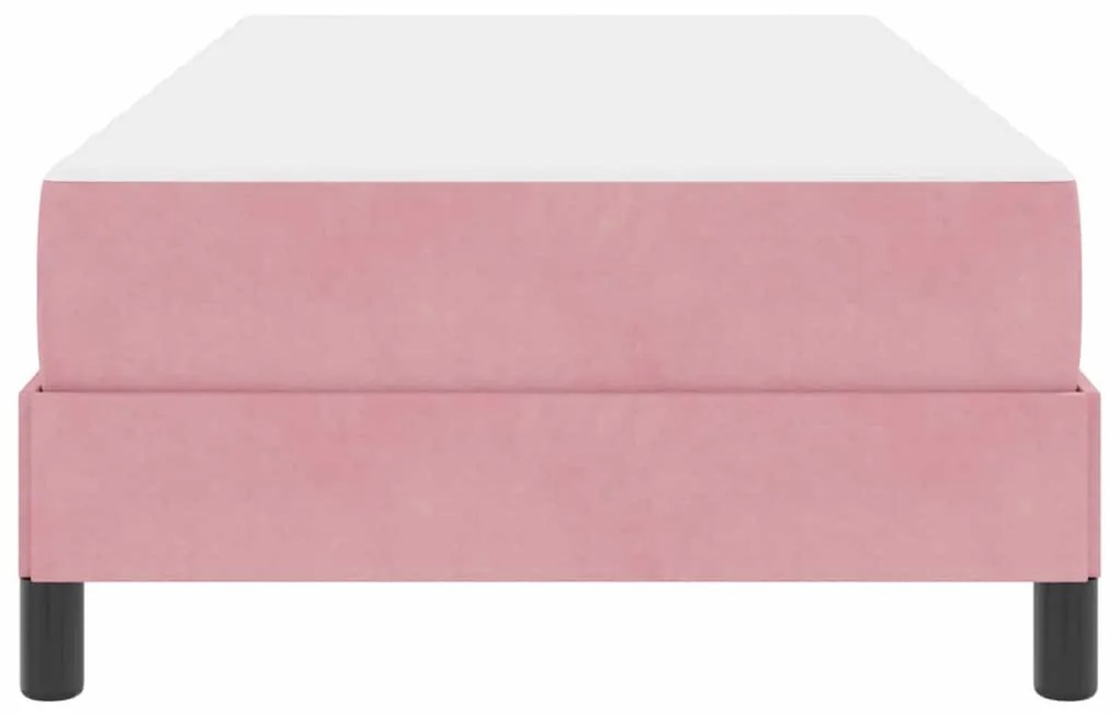 Boxspring ágy matraccal matracmal Rózsaszín 90 x 190 cm Bársony