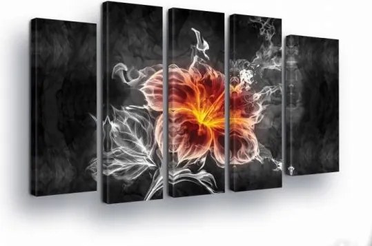 Vászonkép 150x100 Absztrakt virág ragyogás energia füst köd tűz művészet