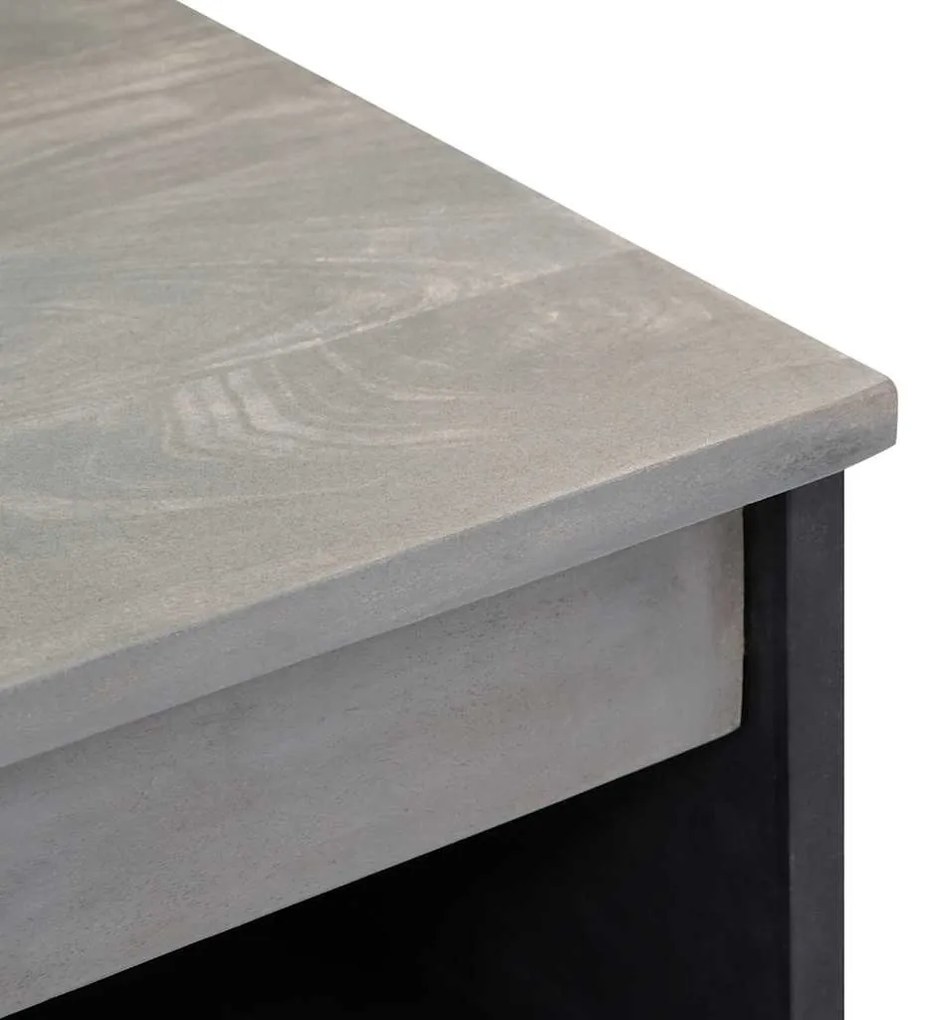 Széf polcokkal Szürke és Arany 60 x 33.5 x 75 cm Tömör mangófa