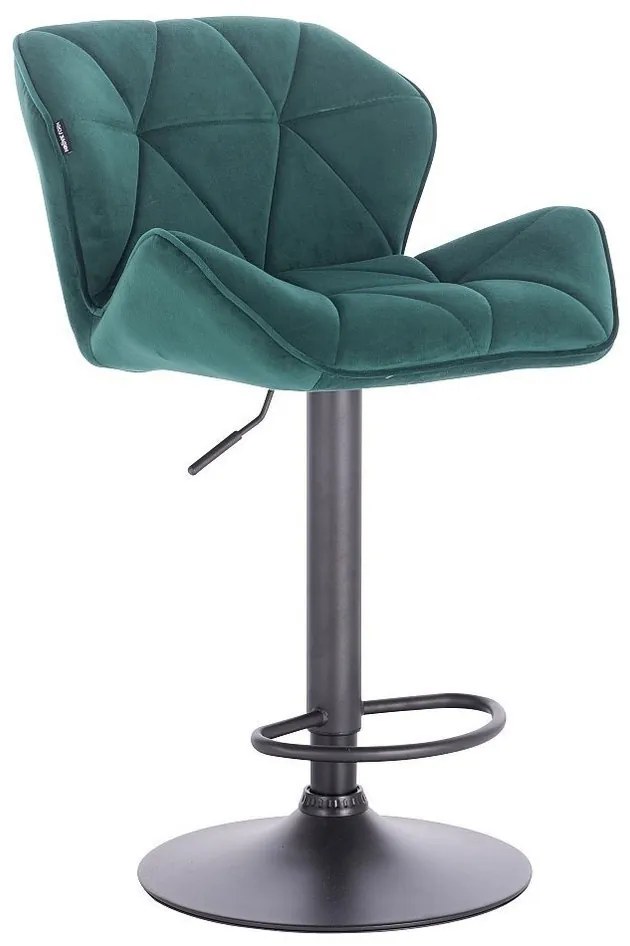 HR111W Sötétzöld modern velúr szék fekete lábbal