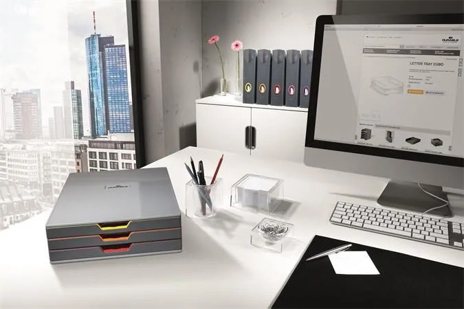 Iratpapucs készlet, műanyag, 73 mm, DURABLE VARICOLOR®, vegyes (DB770657)