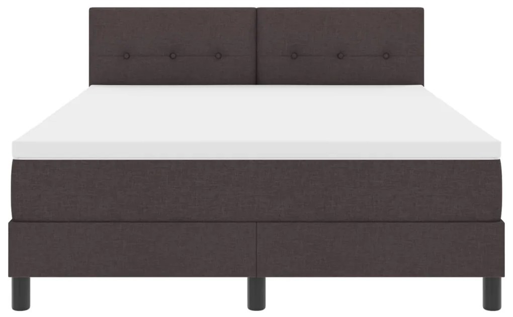 Boxspring Ágy Matrac & LED Sötétbarna 160x200 cm Szövet