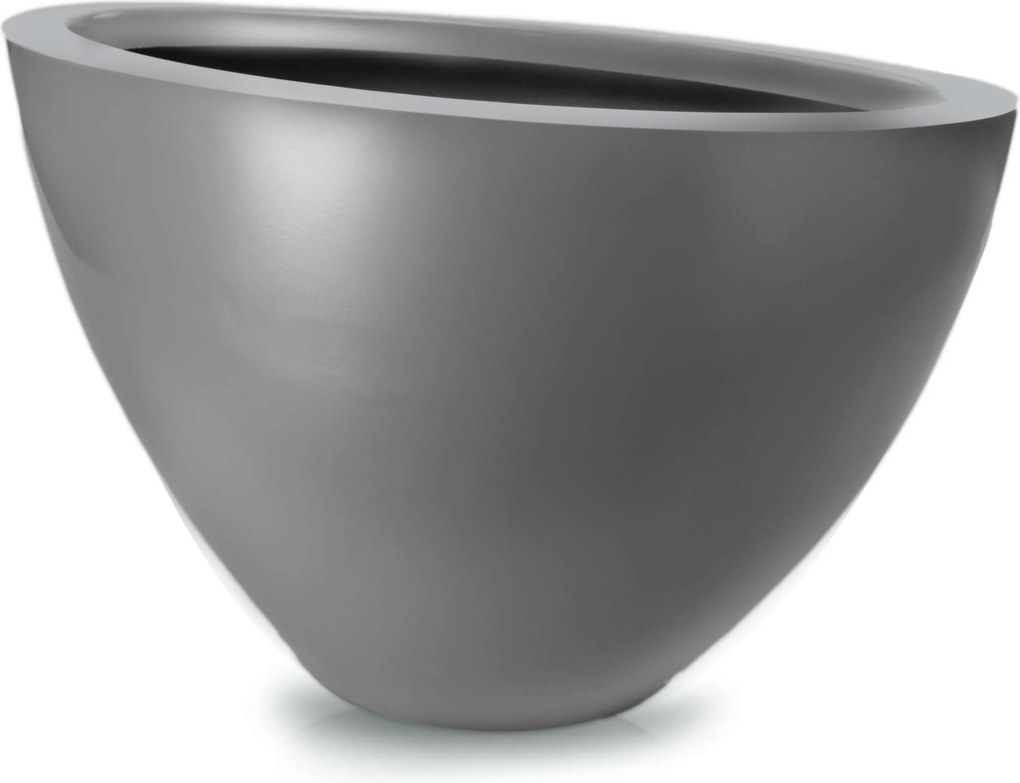 Üvegszálas kaspó szürke grafit 55 cm x 28 x 35 cm Polnix 95.033.55