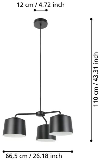 Eglo 900446 - Csillár zsinóron CAGUANES 3xE27/40W/230V