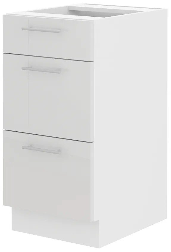 Alsó konyhaszekrény Lavera 40 D 3S BB QUADRO (fehér + fényes fehér). 1032336