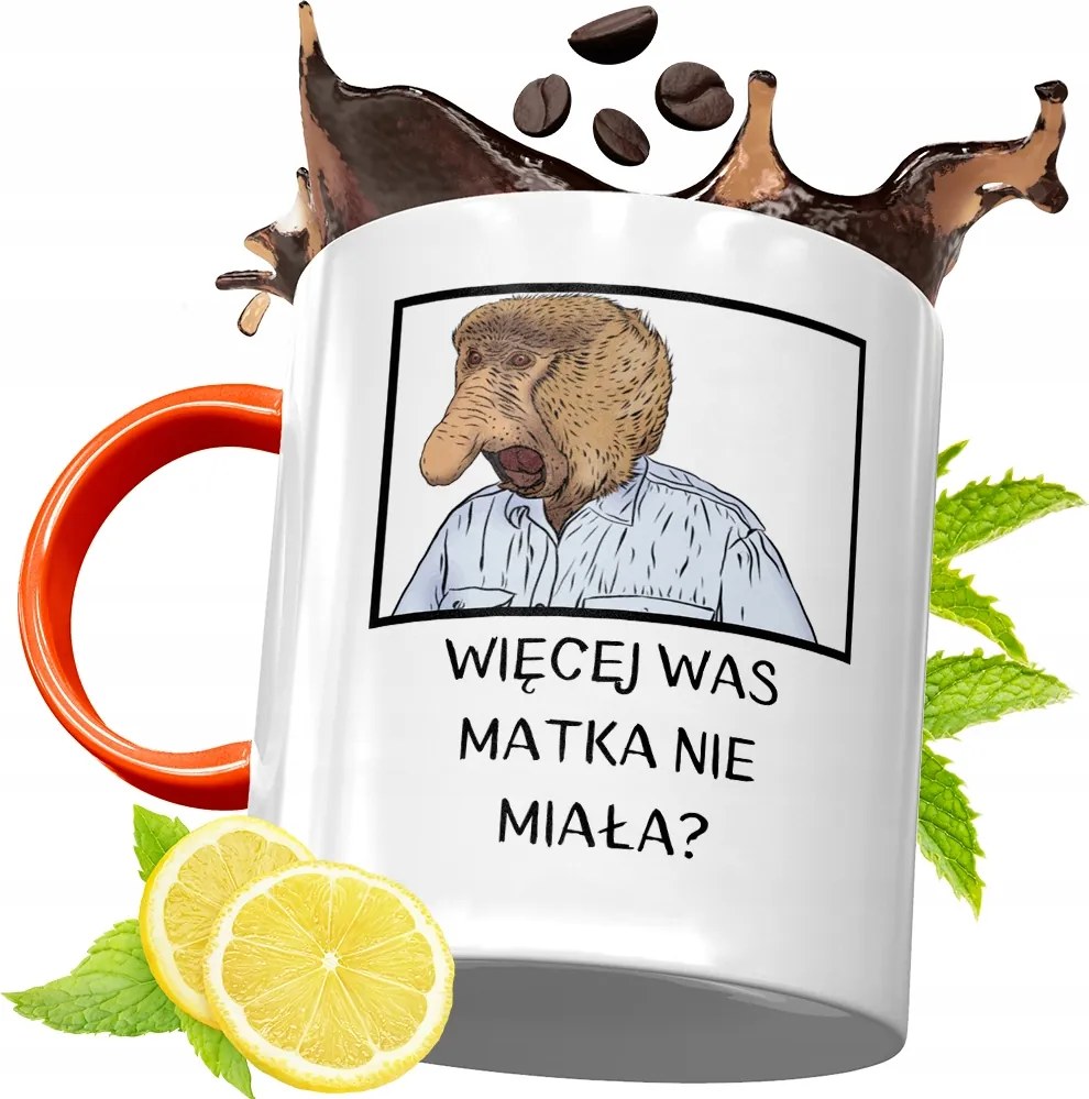 Narancssárga Bögre Vicces Janusz Hordozó Ajándék fényképes nyomtatással