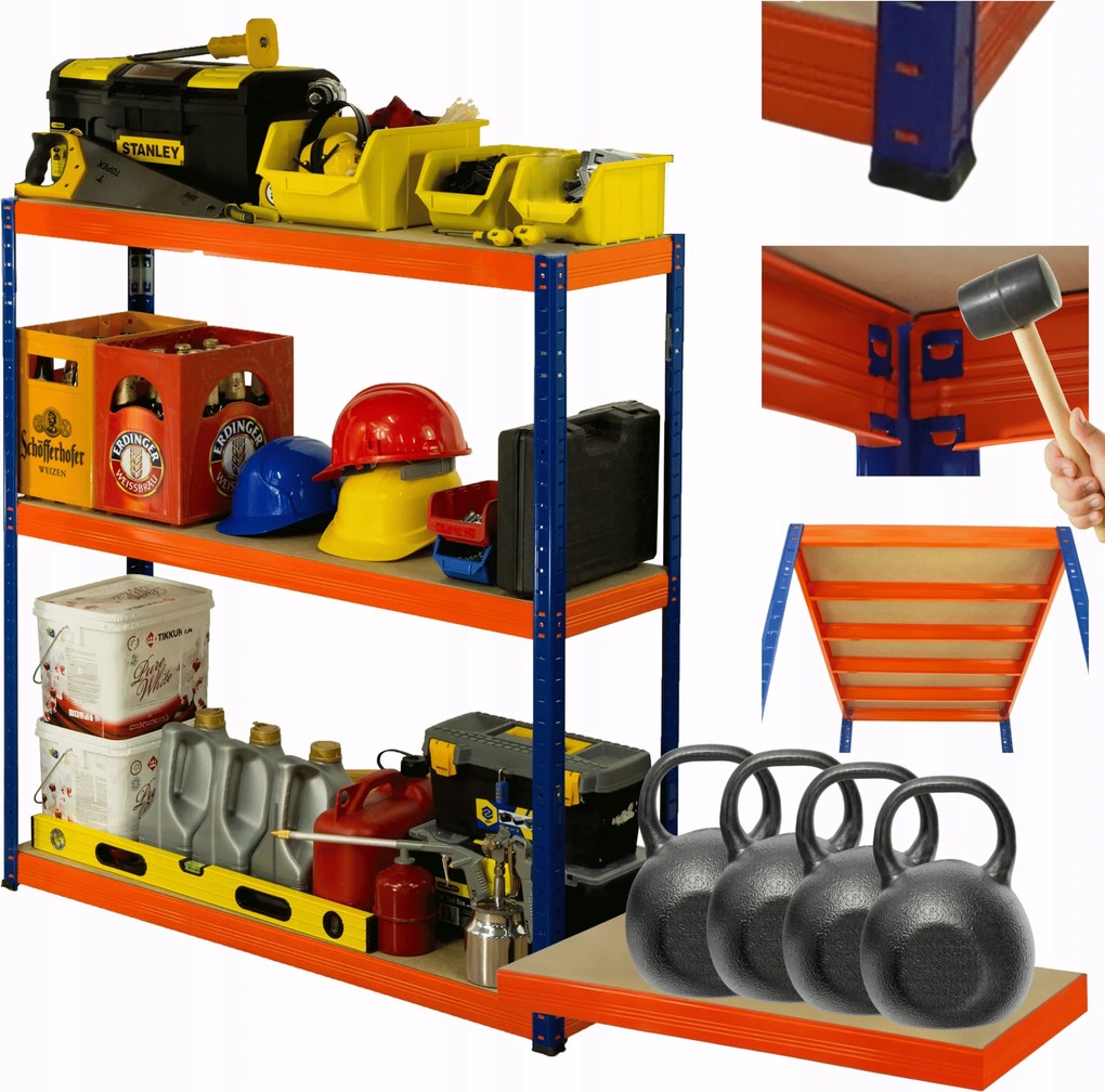 Helios fém tároló állvány 90x75x35cm 3Px400kg