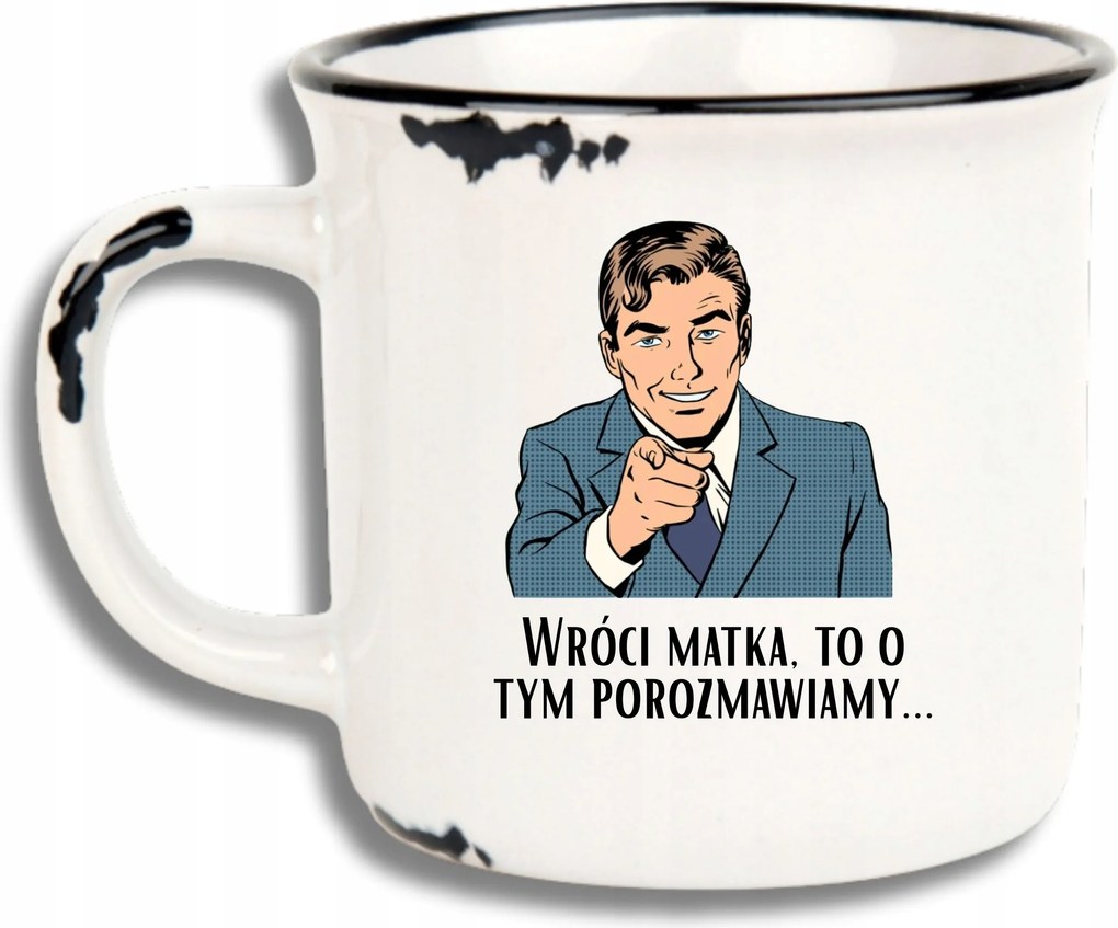 Bögre Fehér Retro Vicces Ajándék Apák Napja Visszajön Anya Beszél