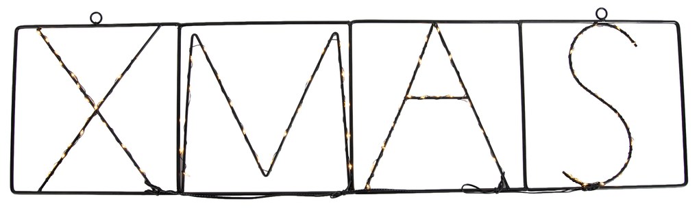 Karácsonyi fali lámpa fekete XMAS LED-del, időzítővel IP44 - Yoro