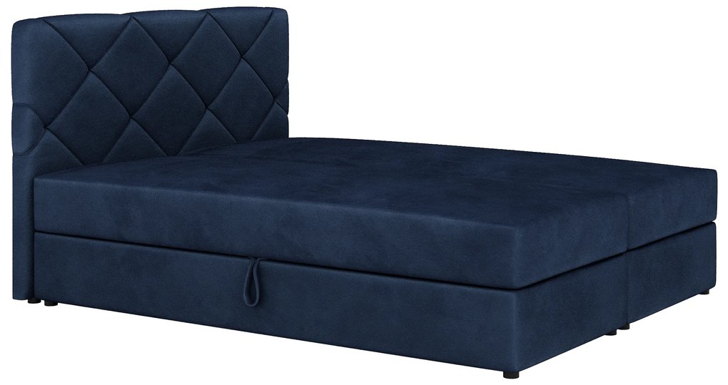 Franciaágy Boxspring 180x200 cm Karum Comfort (sötétkék) (ágyráccsal és matraccal). 1056038