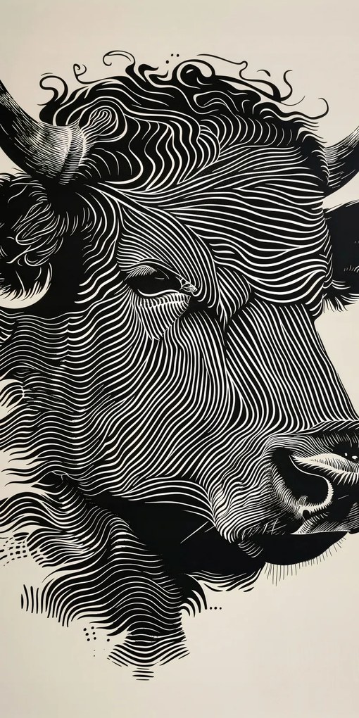 Poszter 50x100cm Bika fényes színekben