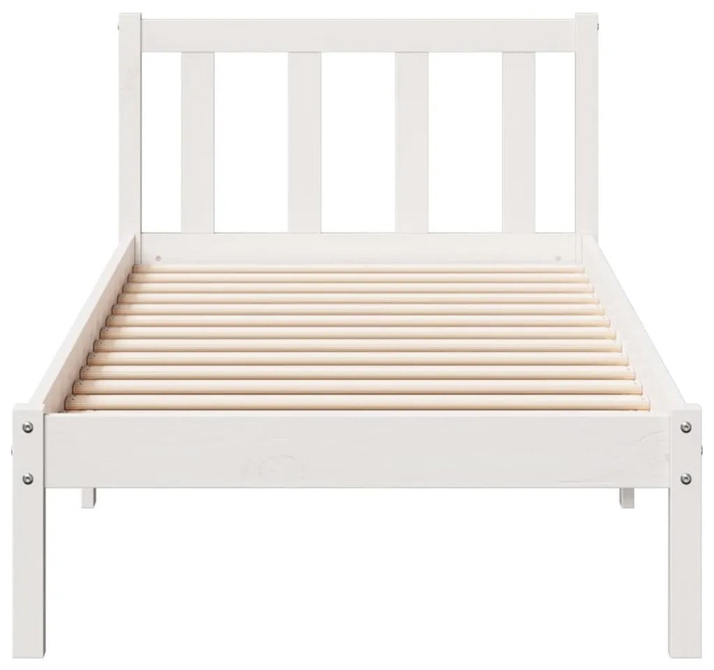 fehér tömör fenyő extra hosszú ágykeret matrac nélkül 90x210 cm