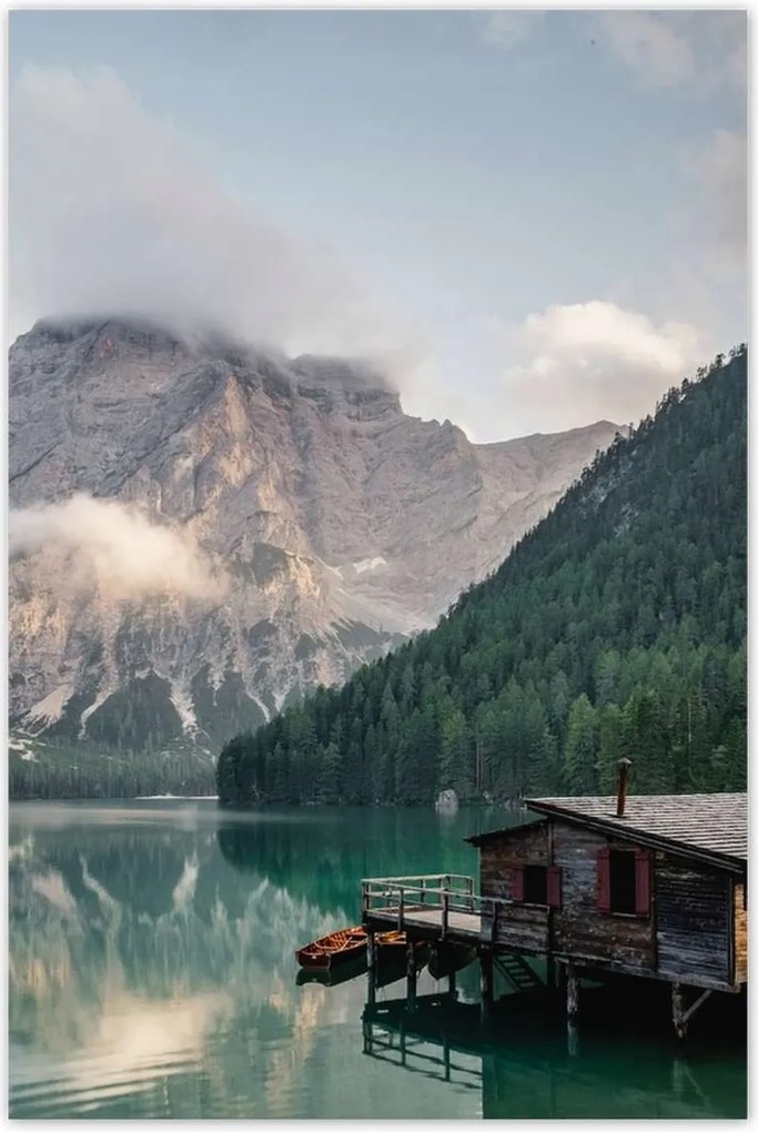 Poszterek 80x120 Tájkép hegyekkel Házikó