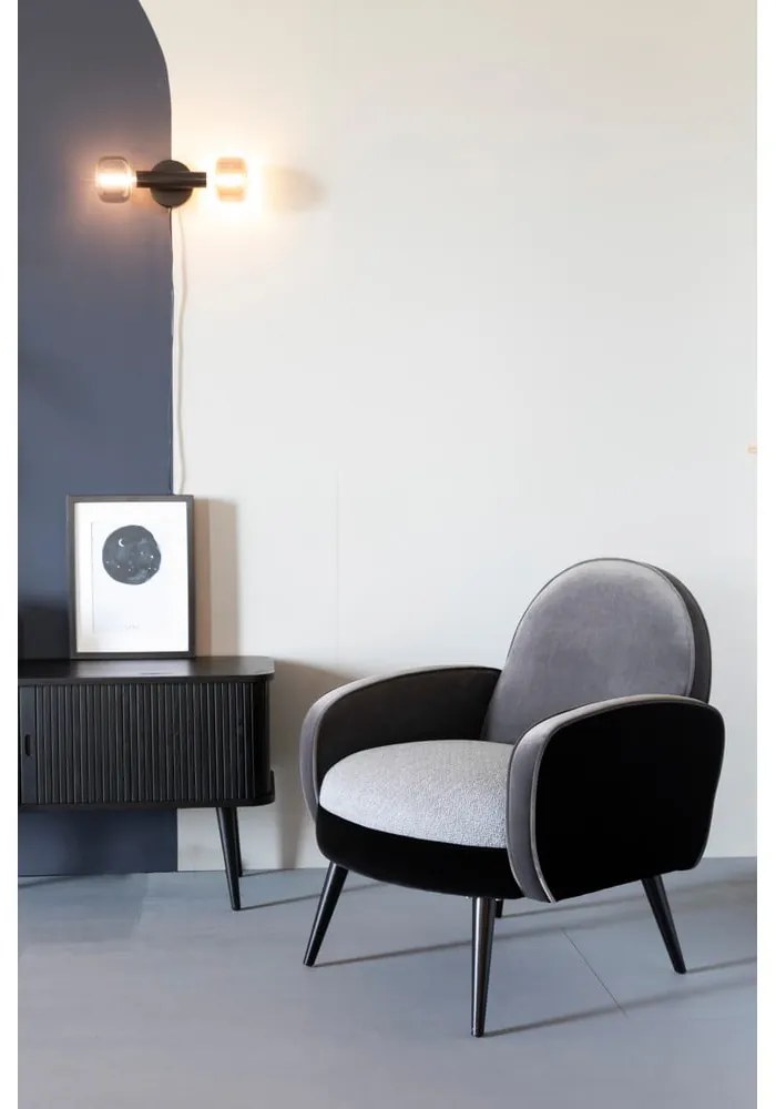 Barbier tolóajtós fekete komód - Zuiver