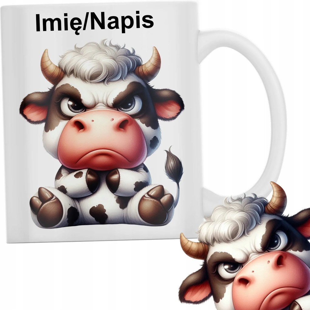 vicces Bögre Gonosz Tehén Név Felirat Ajándék 330ml Csomagolás