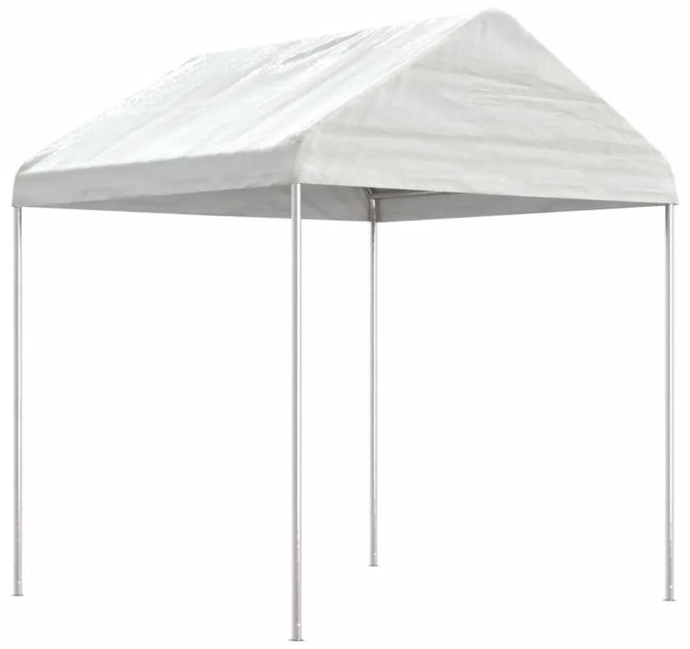 fehér polietilén pavilon tetővel 4,46 x 2,28 x 2,69 m