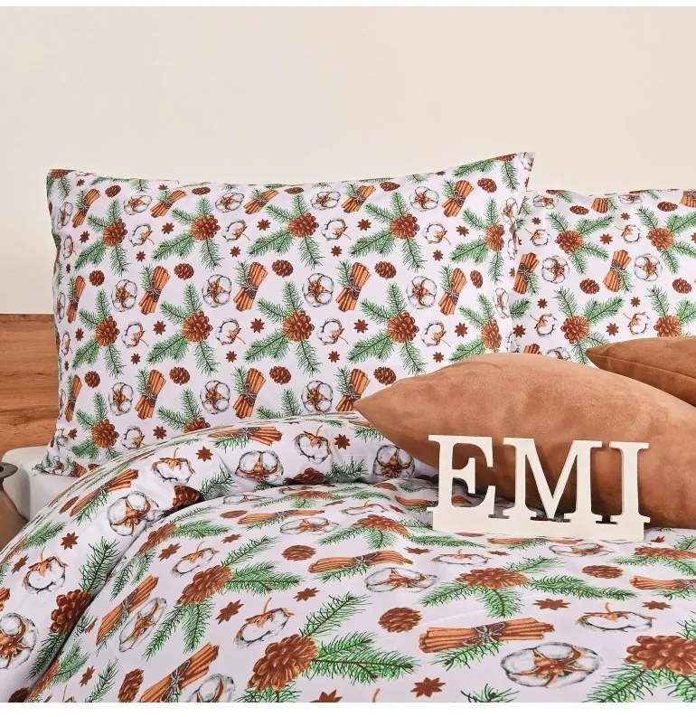 EMI Glory karácsonyi pamut ágyneműhuzat, A standard egyszemélyes ágy szett tartalma: 1x 140x200 + 1x 70x90