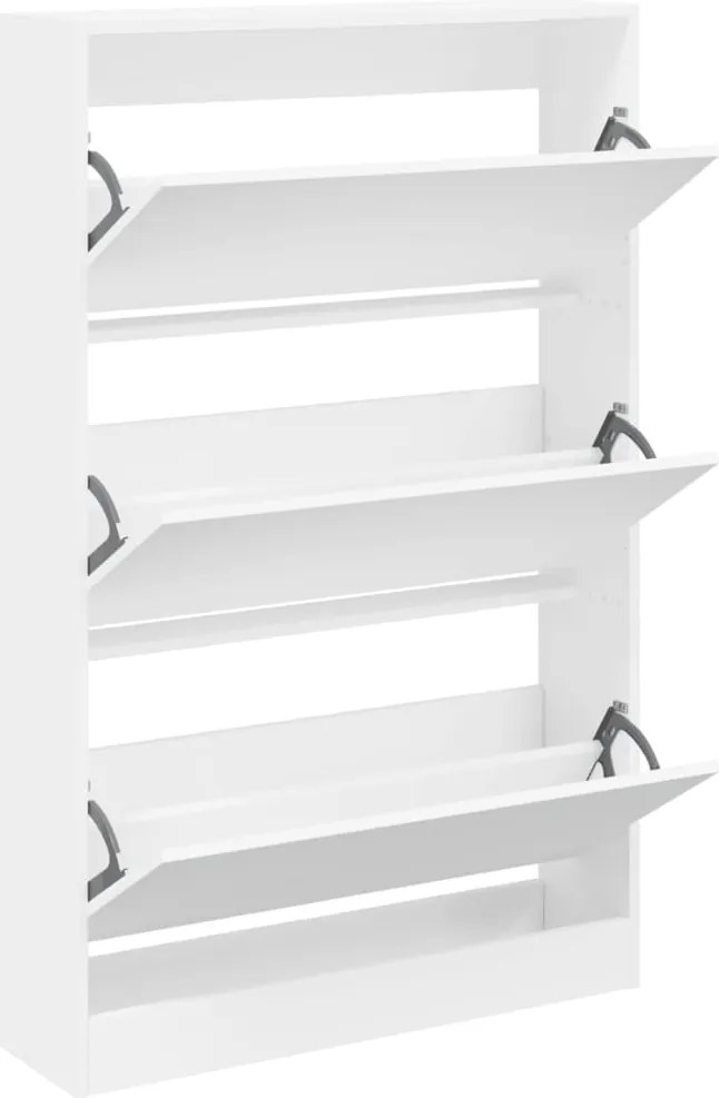 vidaXL fehér szerelt fa cipőszekrény 80 x 21 x 125,5 cm
