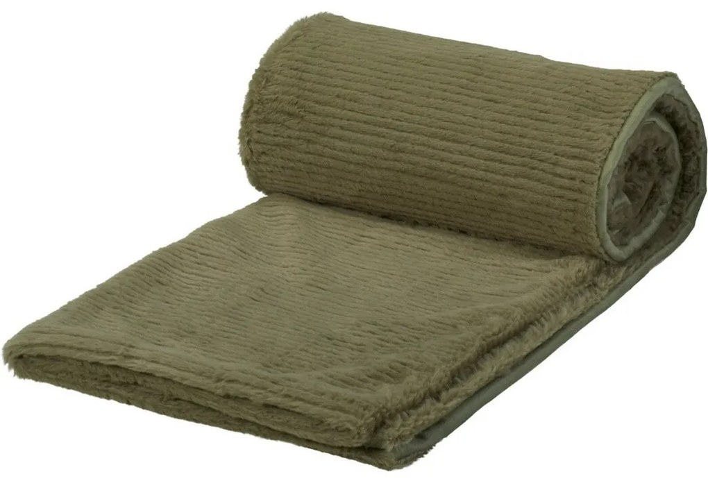 Stripy szürke-zöld takaró, 150 x 120 cm