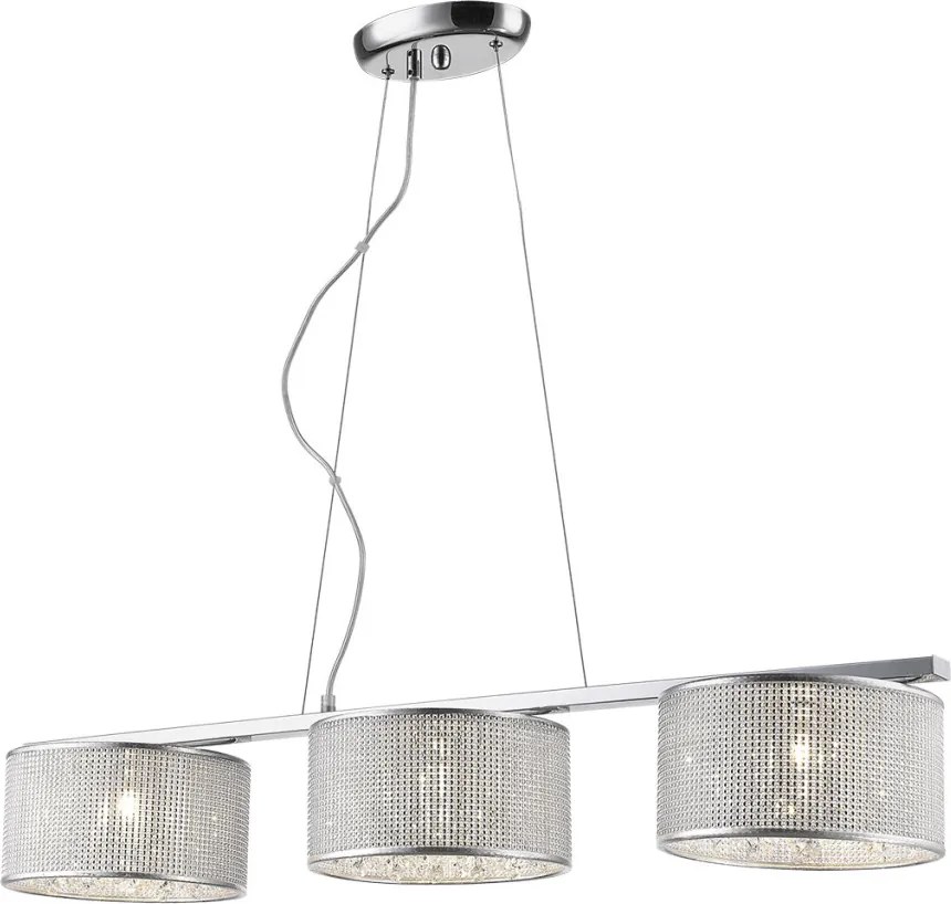 ITALUX P0173-03Y-CH QUARTZ Kristály Függesztett Lámpa Króm, Ezüst G9 IP20