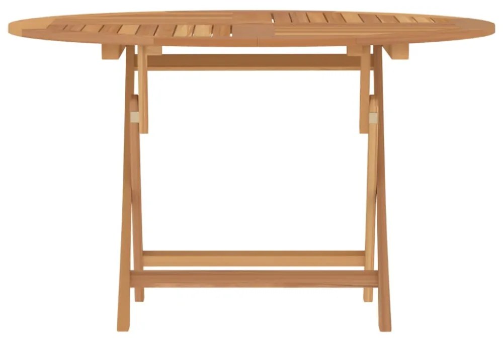 tömör tíkfa összecsukható kerti asztal Ø 110 x 75 cm