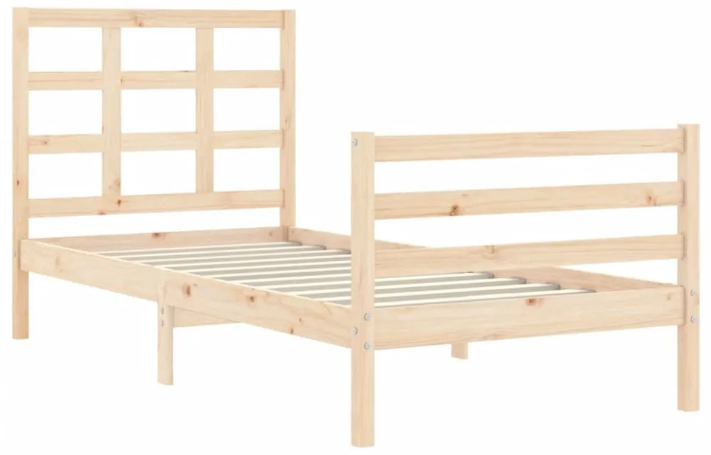 tömör fa ágykeret fejtámlával 90 x 200 cm