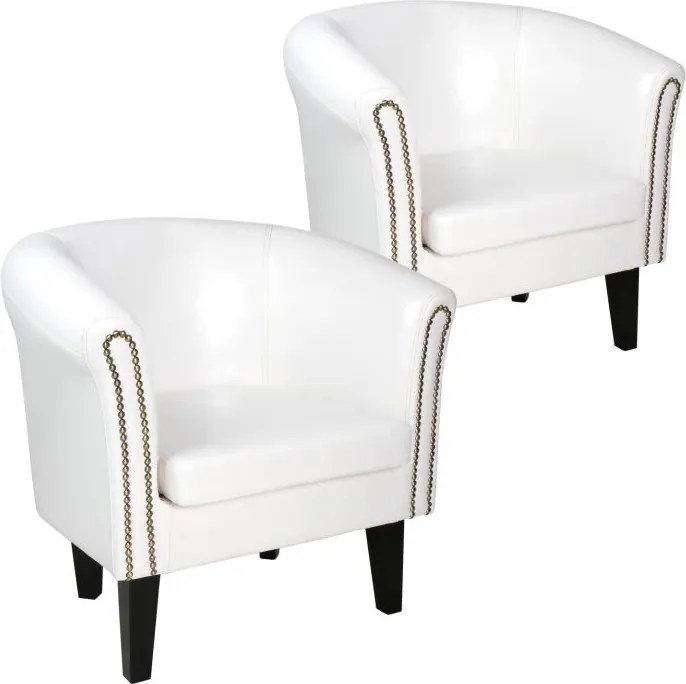 MIADOMODO Fotel készlet Chesterfield 58 x 71 x 70 cm fehér