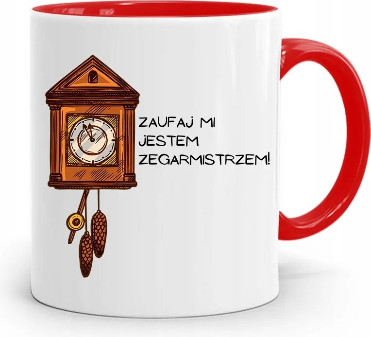 Piros Óramester Bögre Bízz Bennem! Ajándék fényképes nyomattal
