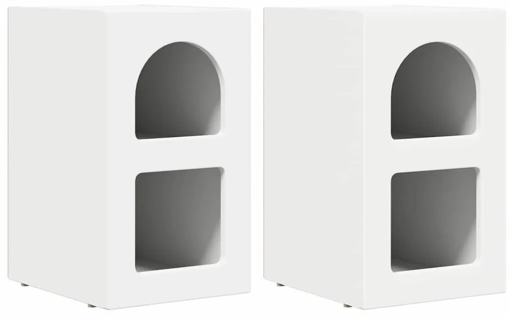 Éjjeli asztal 2 pcs Fehér 29.5 x 35 x 50 cm Faanyag
